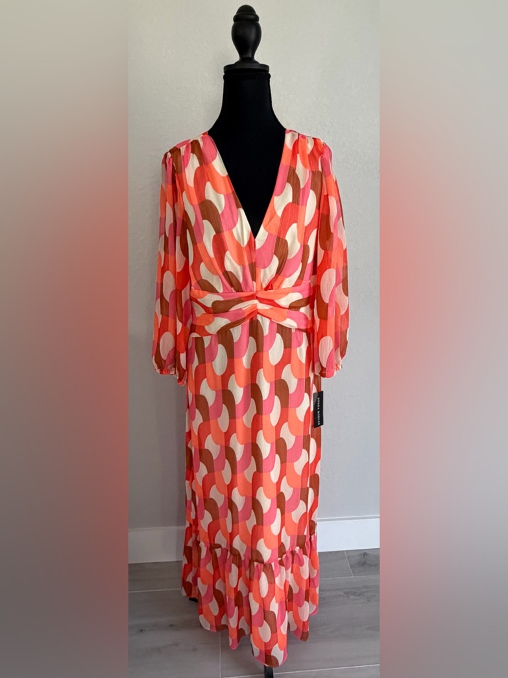 NWT‎ Donna Morgan Vibrant Empire Waistband Maxi Dress, Size 10